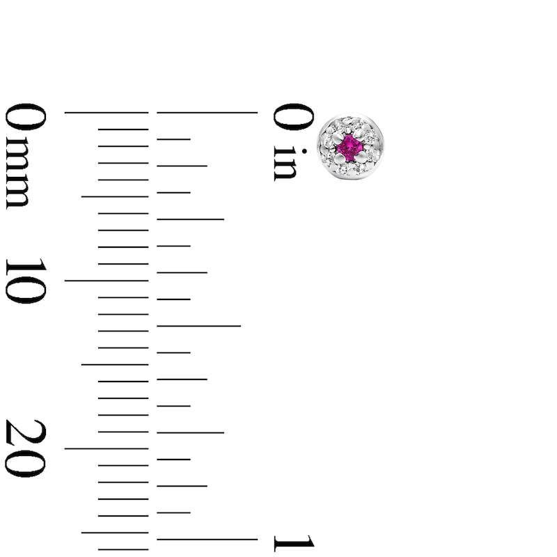 Main Image 3 of Solid Sterling Silver CZ Pink Framed Fashion Studs