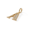 14K Yellow Gold Plate CZ Initial “A” Charm