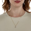 14K Yellow Gold Plate CZ Initial “A” Charm