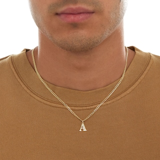 14K Yellow Gold Plate CZ Initial “A” Charm