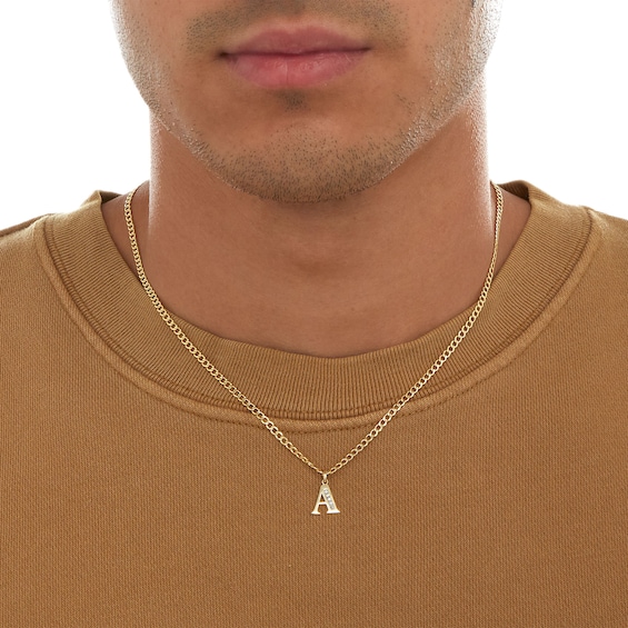 14K Yellow Gold Plate CZ Initial “A” Charm