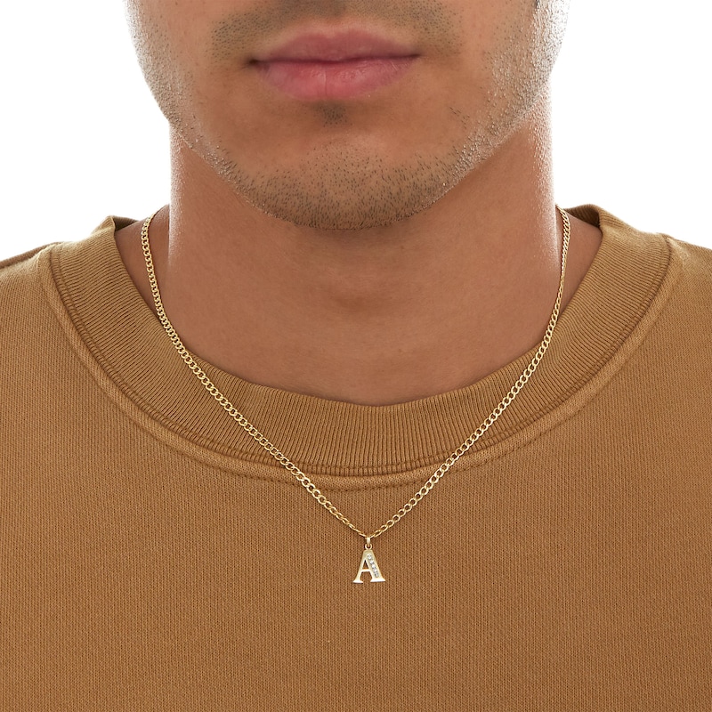 14K Yellow Gold Plate CZ Initial “A” Charm