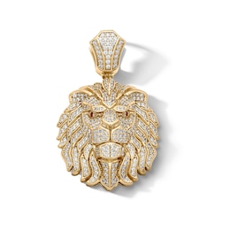 14K Gold Plated CZ Lion Necklace Charm