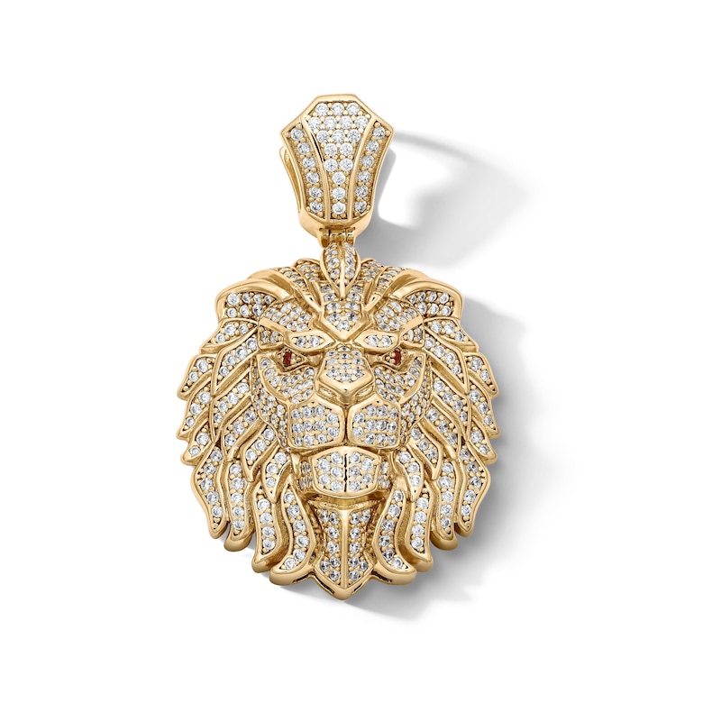 Main Image 1 of 14K Gold Plated CZ Lion Necklace Charm