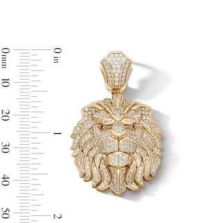 14K Gold Plated CZ Lion Necklace Charm