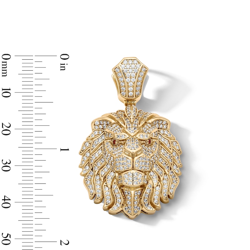Main Image 2 of 14K Gold Plated CZ Lion Necklace Charm