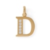 14K Yellow Gold Plate CZ Initial “D” Charm