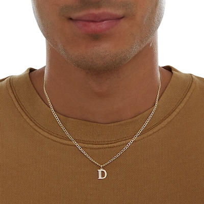 14K Yellow Gold Plate CZ Initial “D” Charm