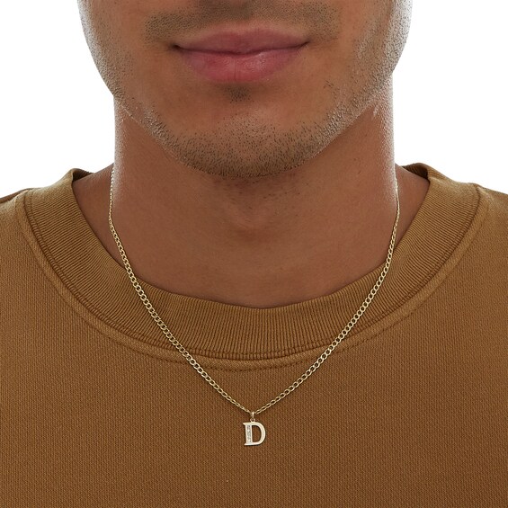 14K Yellow Gold Plate CZ Initial “D” Charm