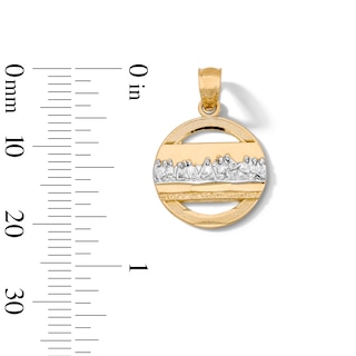 14K Gold Plated Last Supper Circle Necklace Charm
