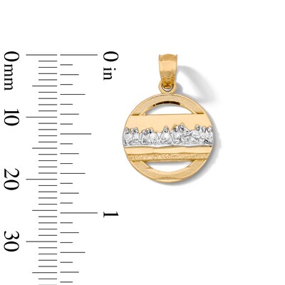 14K Gold Plated Last Supper Circle Necklace Charm