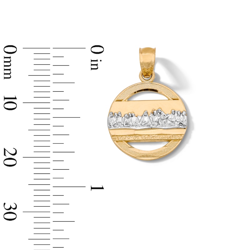 14K Gold Plated Last Supper Circle Necklace Charm