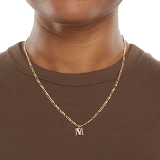 14K Gold Plated CZ Channel "M" Initial Charm