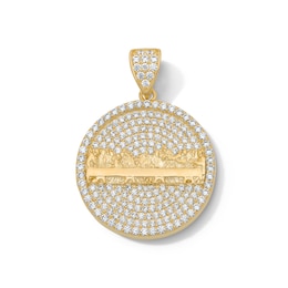 14K Gold Plated CZ Last Supper Charm