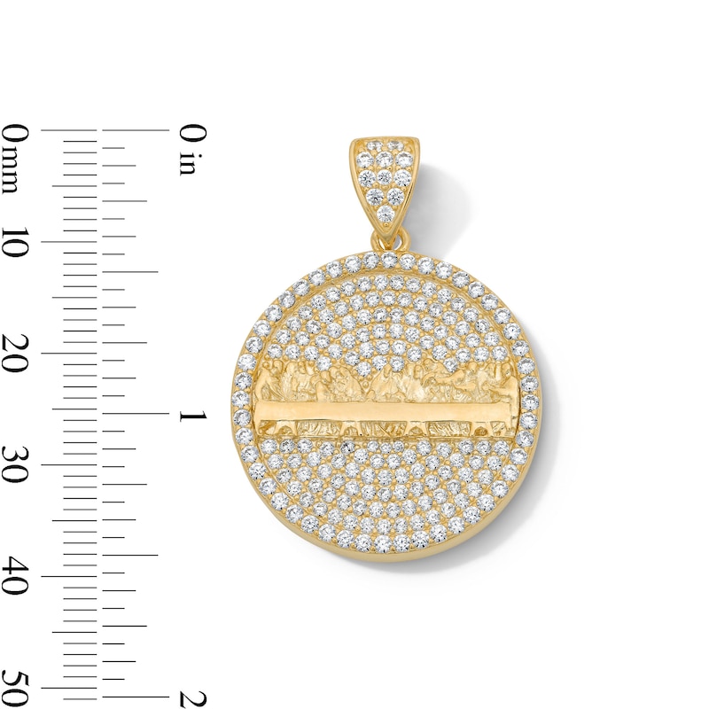 Main Image 2 of 14K Gold Plated CZ Last Supper Charm