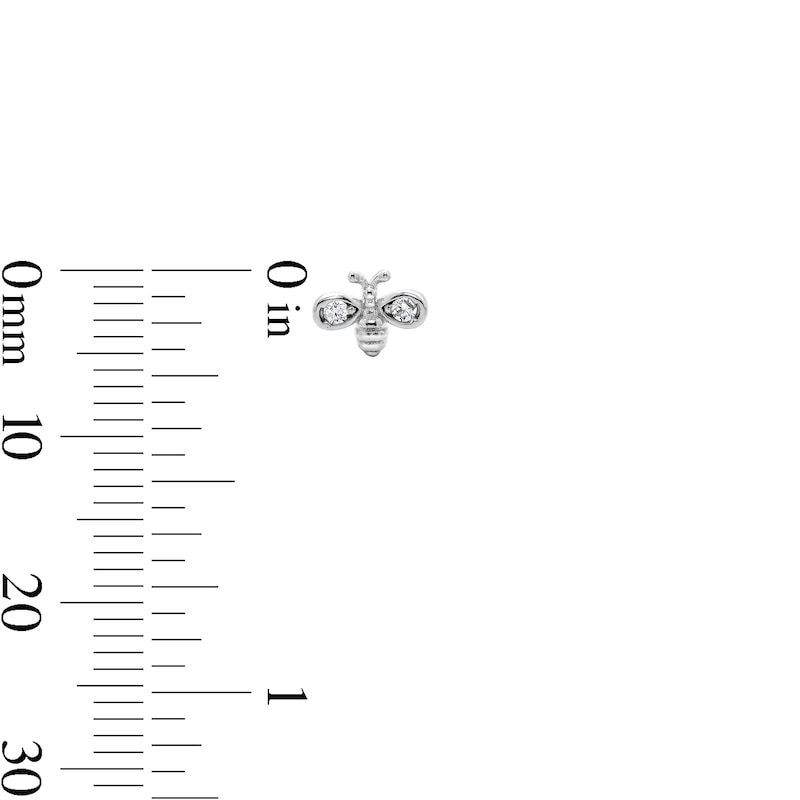 Main Image 3 of Solid Sterling Silver CZ Bee, Cluster and Stud Set