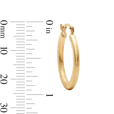 10K Bonded Gold Textured Flat Hoop Earrings