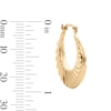 10K Gold Bonded Wave Hoop Earrings