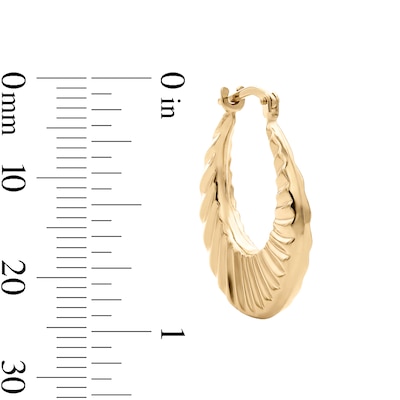 10K Gold Bonded Wave Hoop Earrings