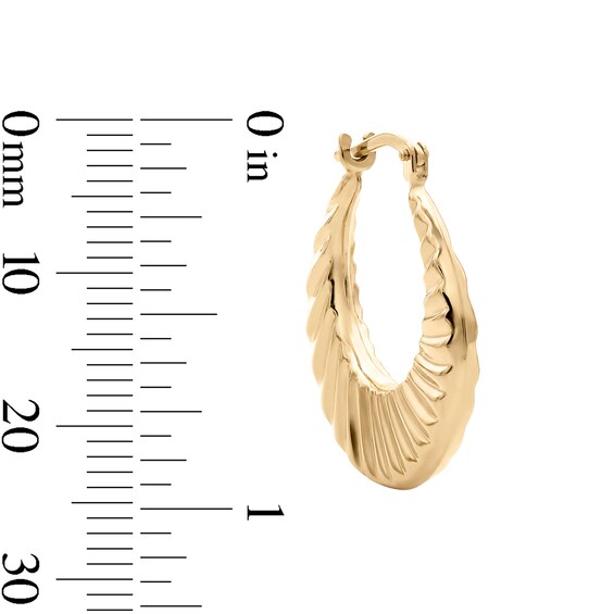10K Gold Bonded Wave Hoop Earrings