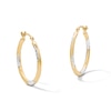 Thumbnail Image 1 of 10K Gold Bonded Two-Tone Etched Tube Hoop Earrings