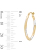 Thumbnail Image 2 of 10K Gold Bonded Two-Tone Etched Tube Hoop Earrings