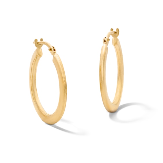 10K Gold Bonded Flat Hoop Earrings