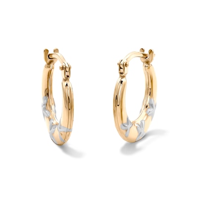 Sterling Silver and 10K Gold Bonded Two-Tone Butterfly Hoop Earrings