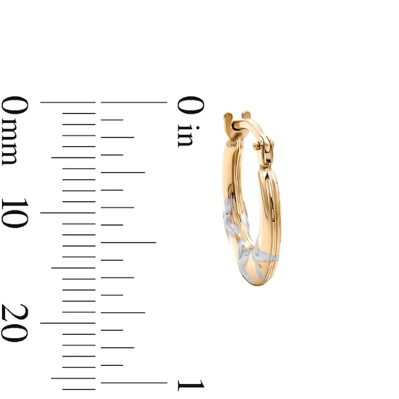 Sterling Silver and 10K Gold Bonded Two-Tone Butterfly Hoop Earrings