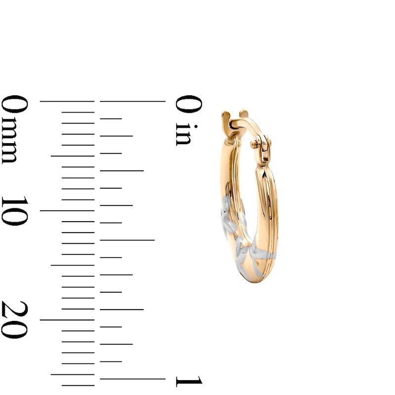 Main Image 2 of Sterling Silver and 10K Gold Bonded Two-Tone Butterfly Hoop Earrings
