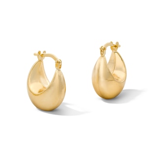 10K Gold Bonded Crescent Hoop Earrings