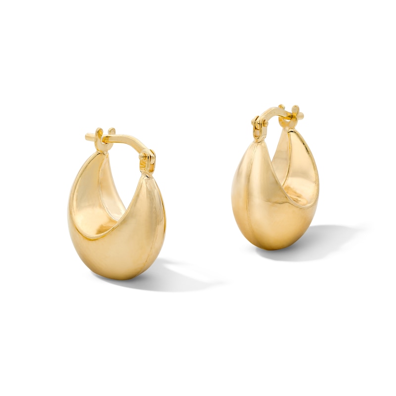 Main Image 1 of 10K Gold Bonded Crescent Hoop Earrings
