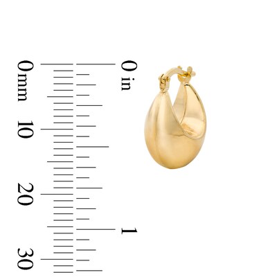 10K Gold Bonded Crescent Hoop Earrings