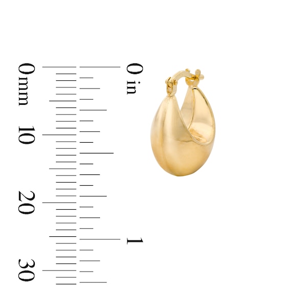 10K Gold Bonded Crescent Hoop Earrings