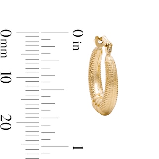 10K Bonded Gold Textured Bead Cluster Hoop Earrings