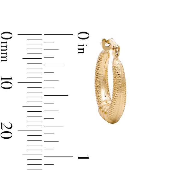 10K Bonded Gold Textured Bead Cluster Hoop Earrings