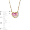 Thumbnail Image 3 of 18K Gold Plated Pink CZ Heart Necklace - 16" + 2"