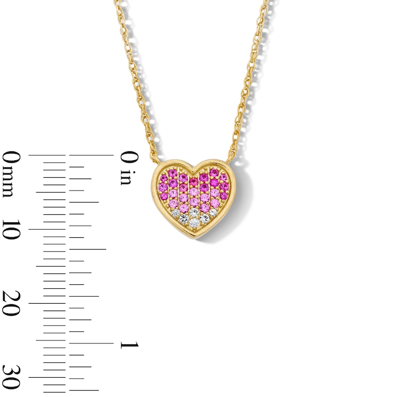 Main Image 3 of 18K Gold Plated Pink CZ Heart Necklace - 16" + 2"