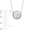 Thumbnail Image 2 of Sterling Silver Mother-of-Pearl Heart Cable Chain Necklace – 16" + 2"