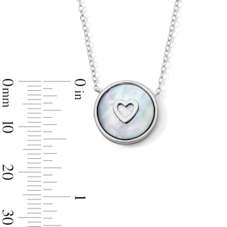 Sterling Silver Mother-of-Pearl Heart Cable Chain Necklace – 16" + 2"