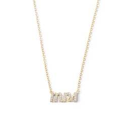 18K Gold Plated CZ Mrs. Necklace - 16" + 2"