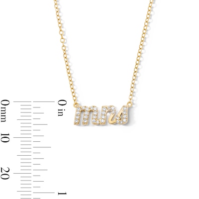 18K Gold Plated CZ "Mrs." Necklace - 16" + 2"