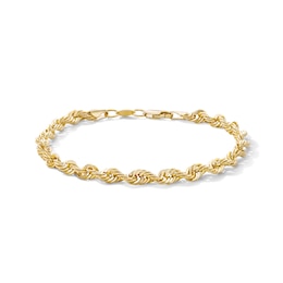10K Gold Bonded 5.5mm Rope Chain Bracelet - 8"