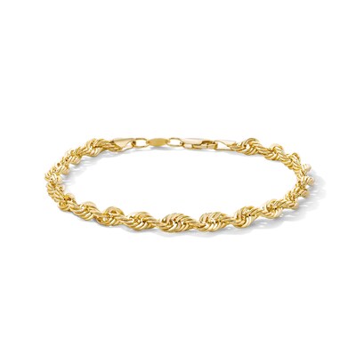 10K Gold Bonded 5.5mm Rope Chain Bracelet - 8"