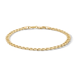 10K Gold Bonded 5.3mm Beveled Curb Chain Bracelet - 7.5"