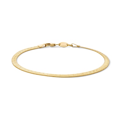 10K Gold Bonded 3.2mm Herringbone Chain Bracelet - 7.5"