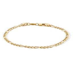 10K Gold Bonded 3.45mm Figaro Chain Bracelet - 7.5"
