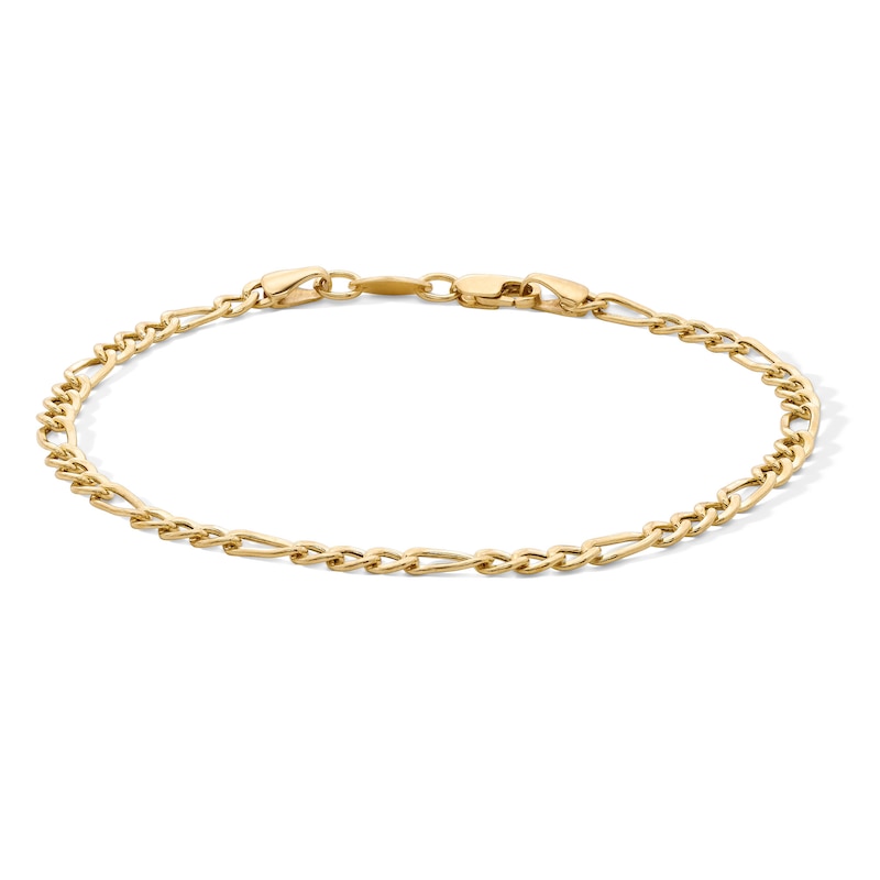 Main Image 1 of 10K Gold Bonded 3.45mm Figaro Chain Bracelet - 7.5"