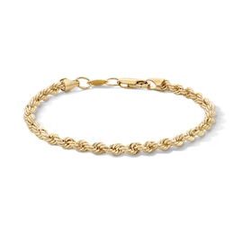 10K Gold Bonded 3.8mm Rope Chain Bracelet - 7"