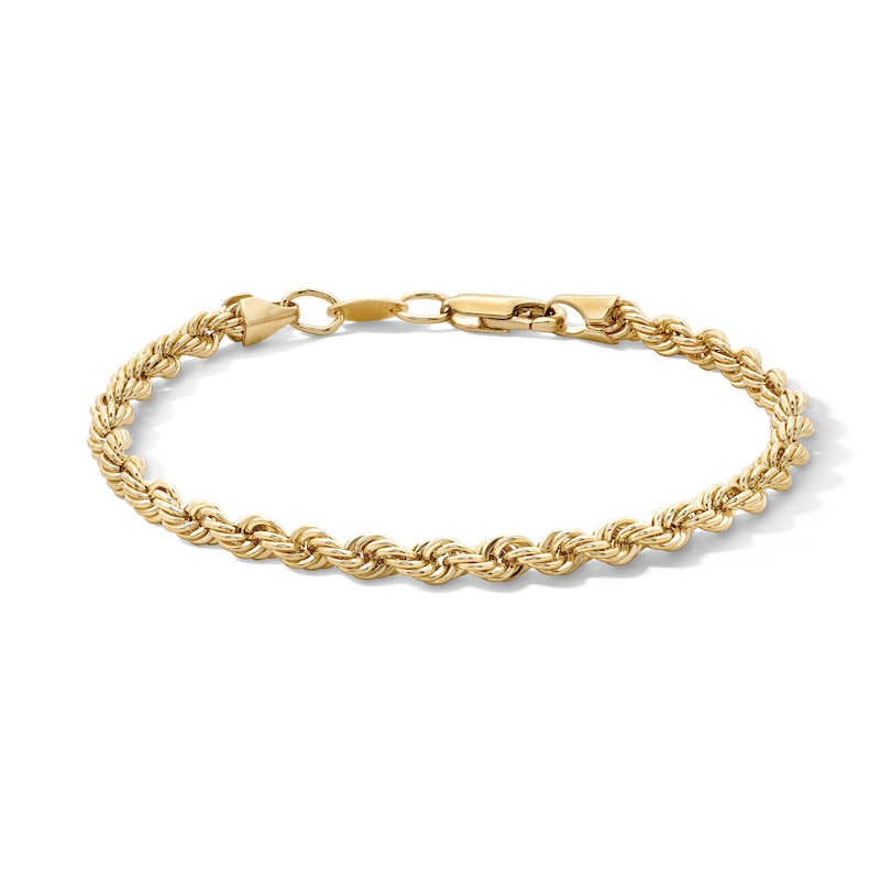 Main Image 1 of 10K Gold Bonded 3.8mm Rope Chain Bracelet - 7"